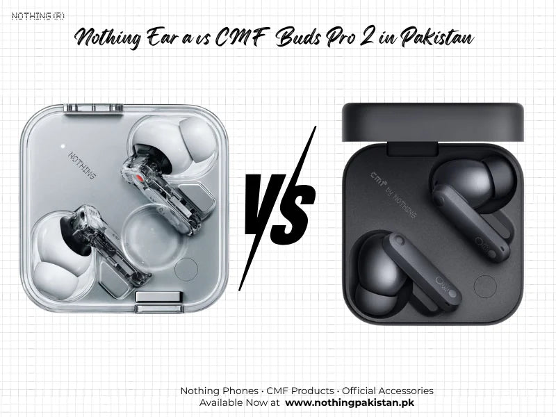 Nothing Ear (a) and CMF Buds Pro 2 shown for a Pakistan earbuds comparison