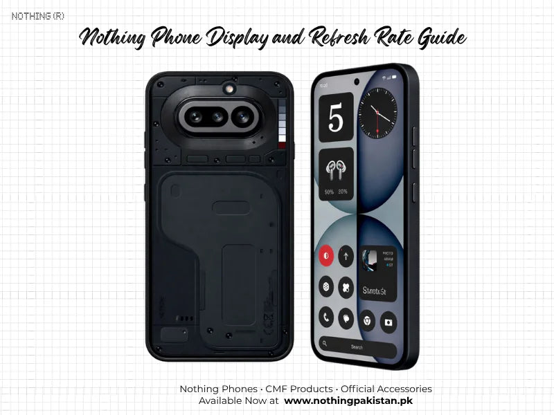 Nothing phone front and back for a display and refresh rate guide